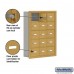 Salsbury Cell Phone Storage Locker - 5 Door High Unit (5 Inch Deep Compartments) - 15 A Doors - Gold - Recessed Mounted - Master Keyed Locks  19055-15GRK